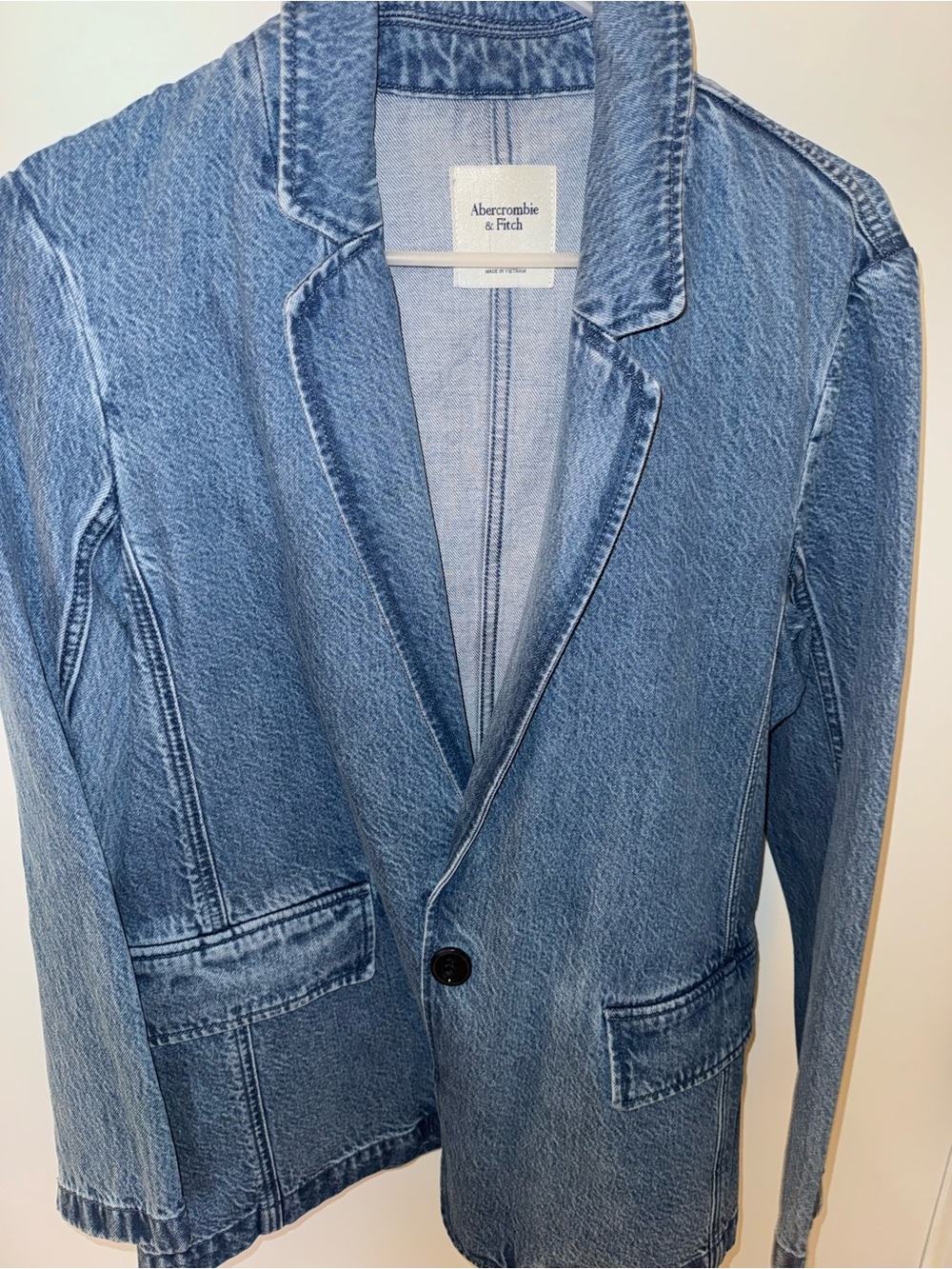 Abercrombie & Fitch Light Blue Denim Blazer Jacket